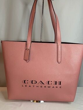 Pink Coach Leather Tote Bag